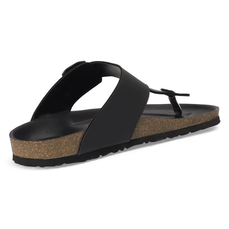 Vaughn - Black Cork Sandals