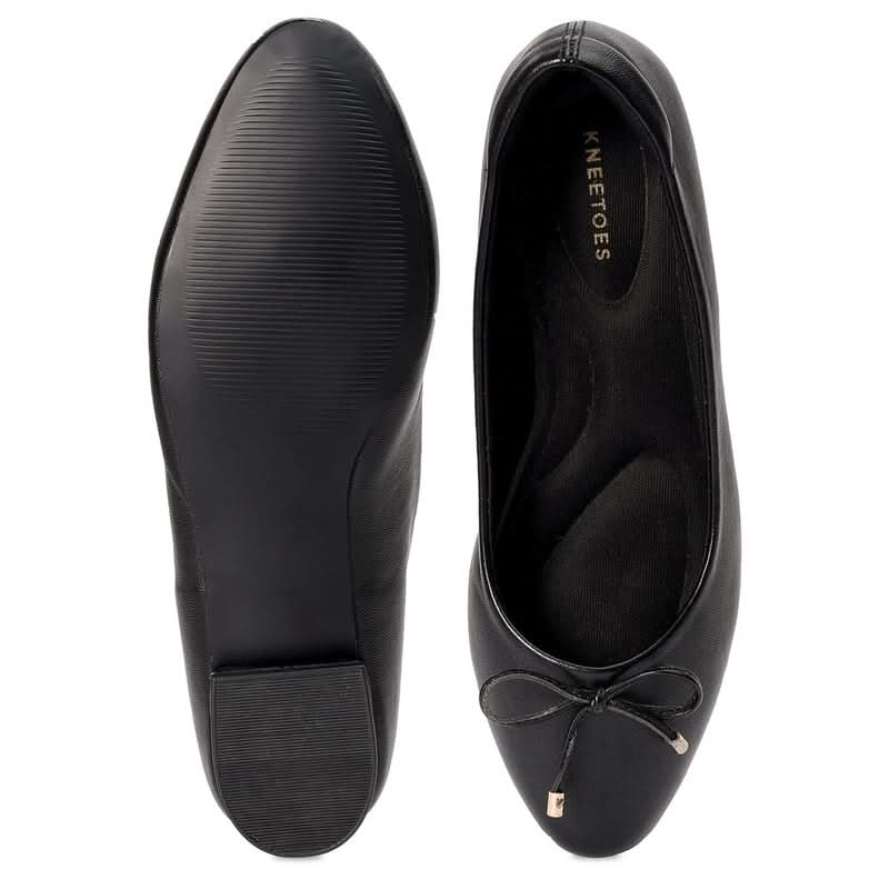 Classic Black Bow Detail Ballerina Flats