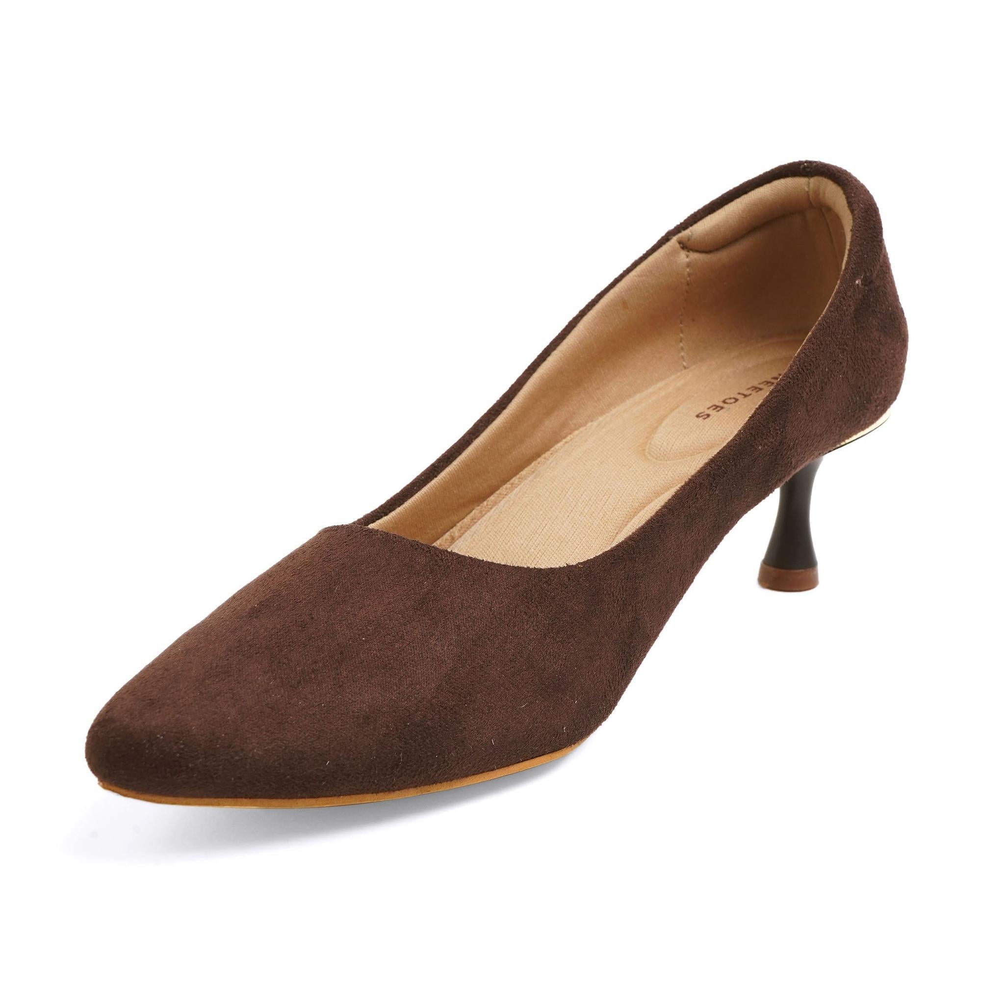 Matte Muse Dark-Brown Louis Heel Pumps