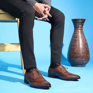 Premium Brown Perforated Oxford Shoes