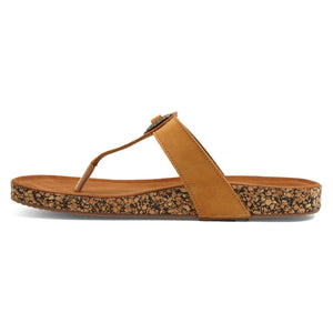 Classic Charm Leather Tan Casual Thongs