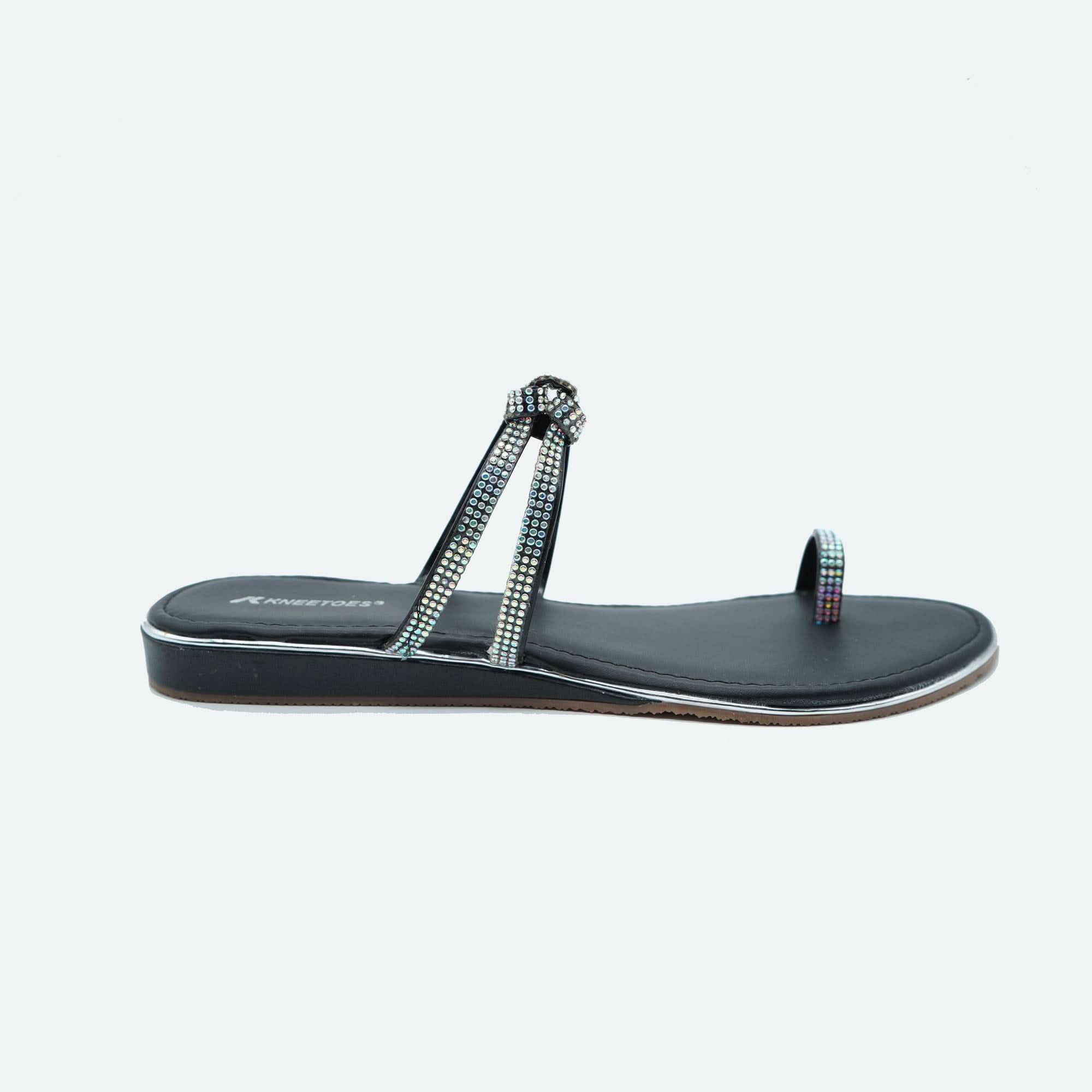 Gemglow Silver Knotted One-Toe Sandals