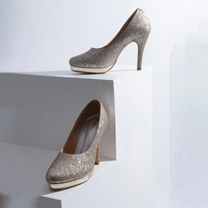 Shine Pop Gold Shimmer Stiletto Pumps