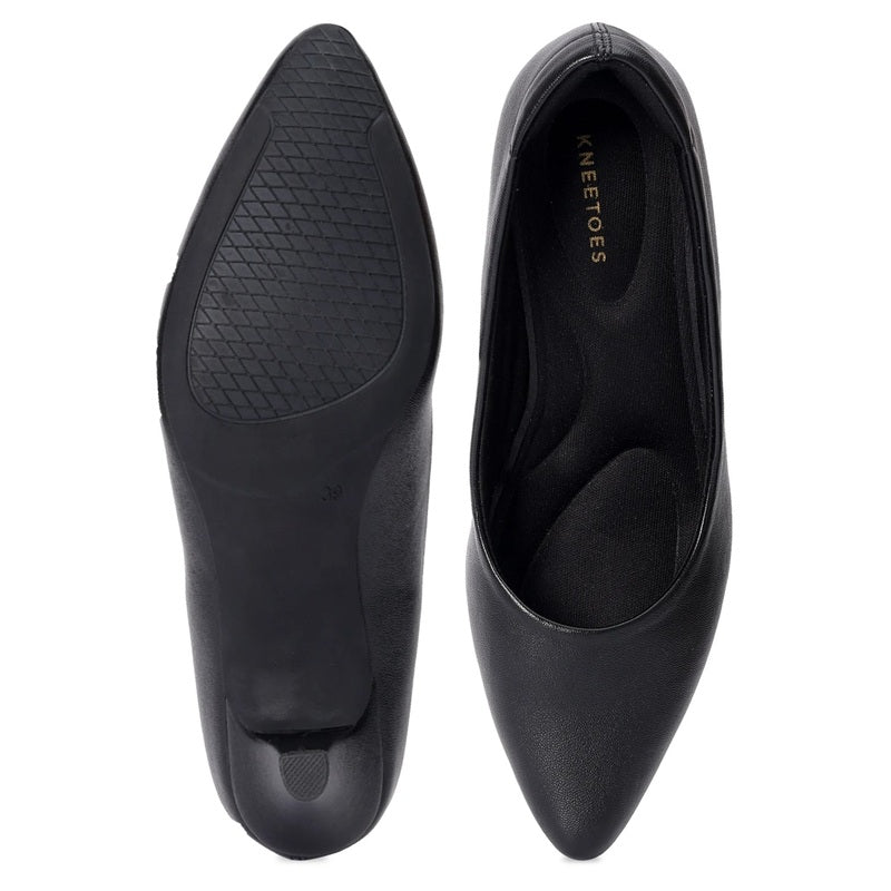 Black Kitten Heel Versatile Pointed-Toe Pumps