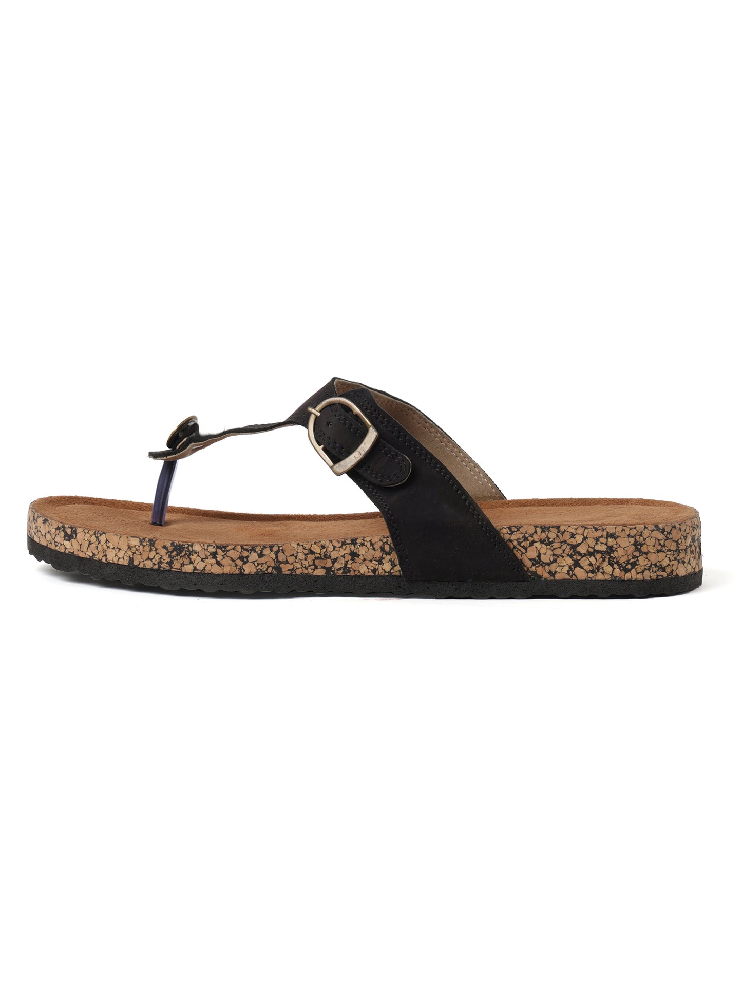 Black Genuine Leather Sandal
