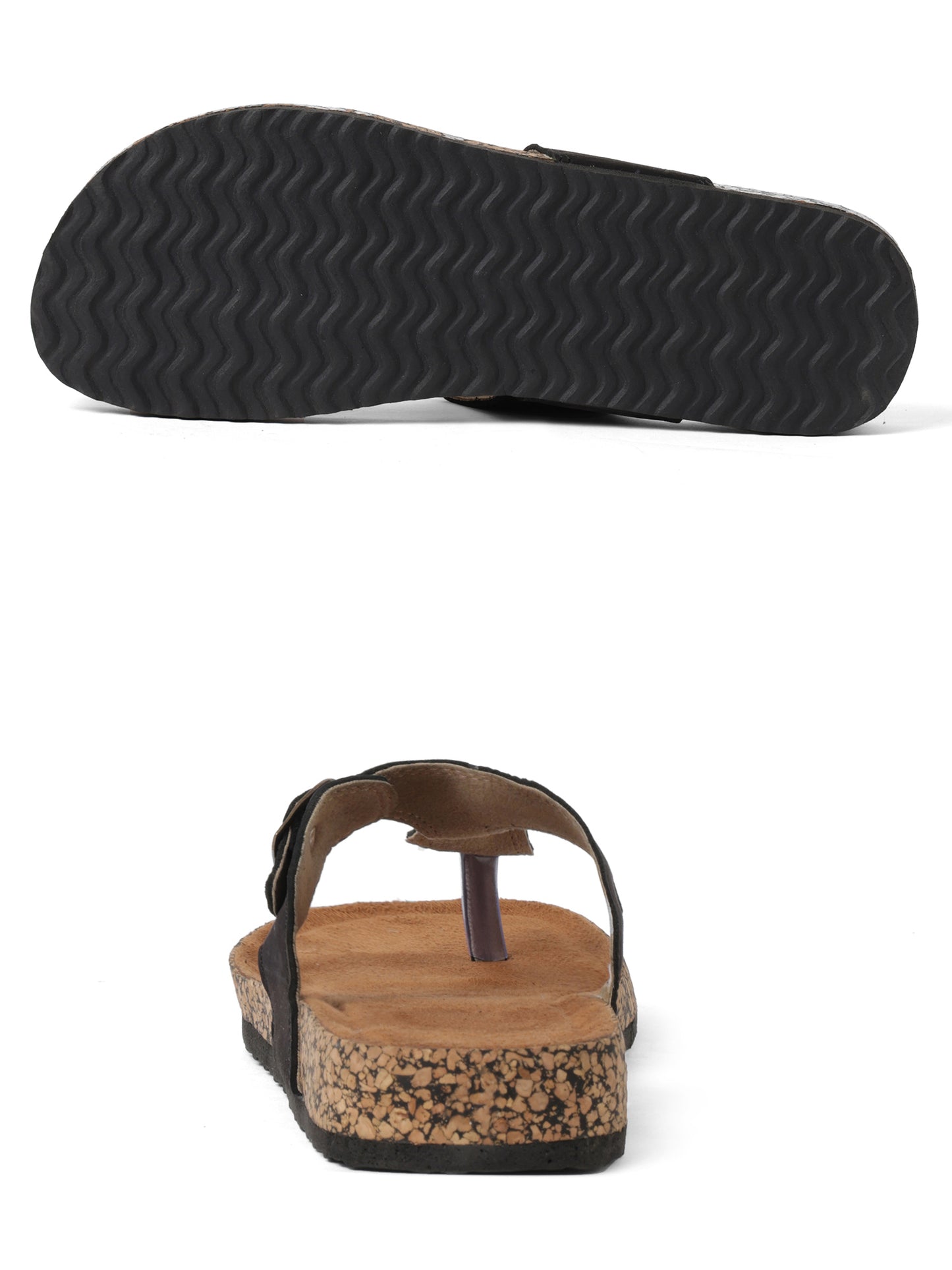 Black Genuine Leather Sandal