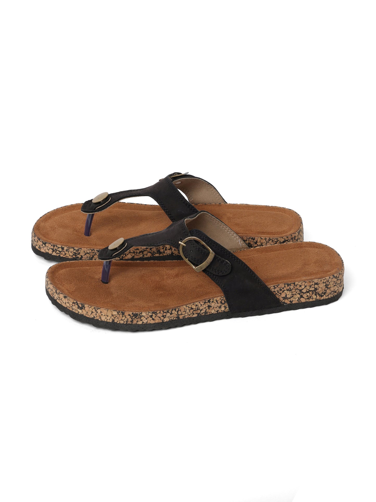 Black Genuine Leather Sandal