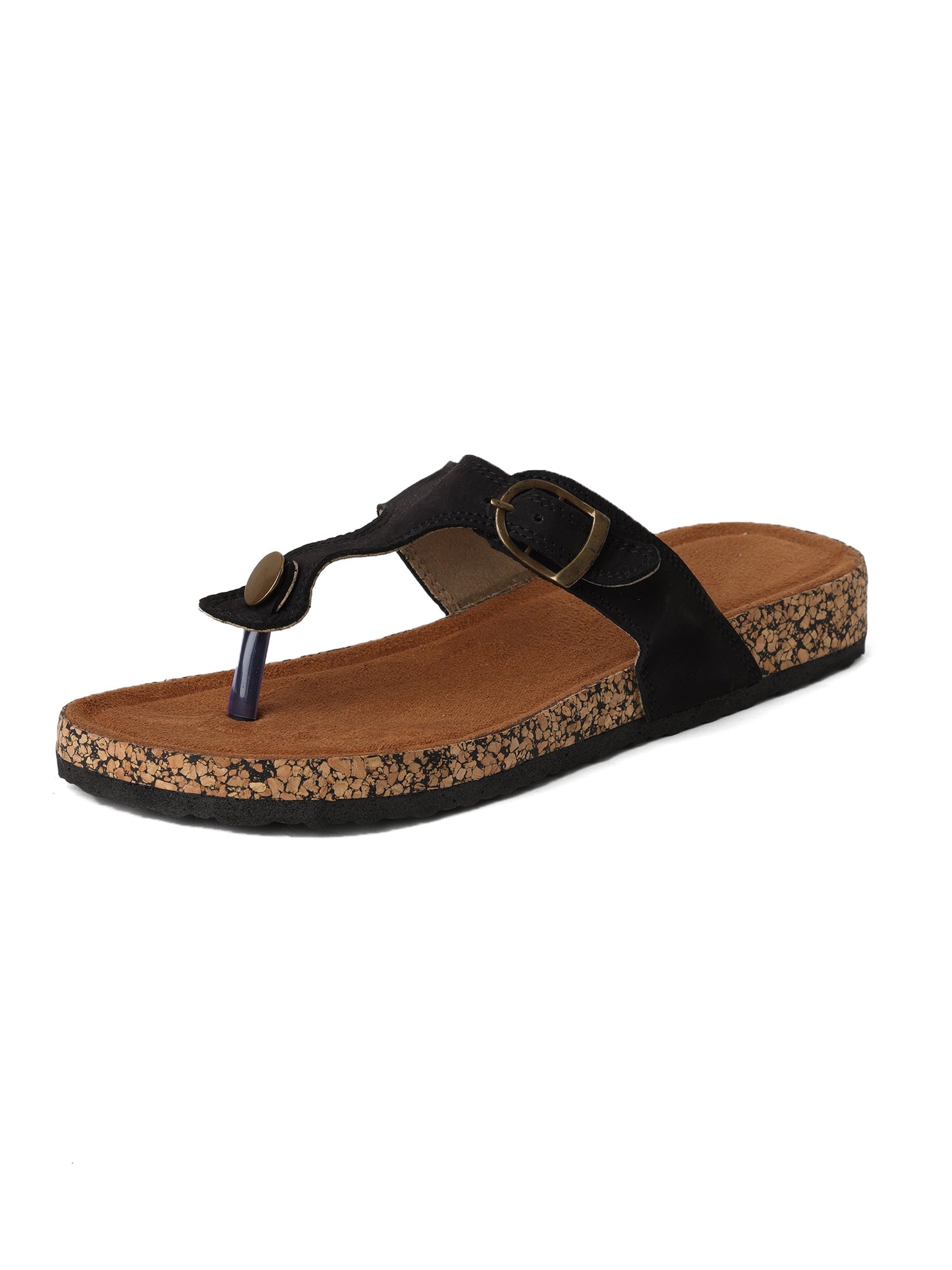 Black Genuine Leather Sandal