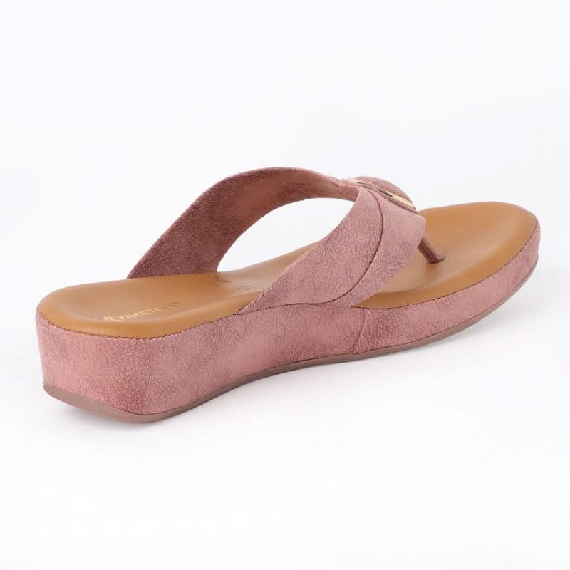 Suede-Luxe Leather Mauve Wedge Heels