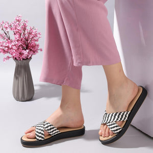 Bold Black Striped Platform Sandals
