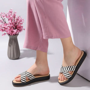 Bold Black Striped Platform Sandals