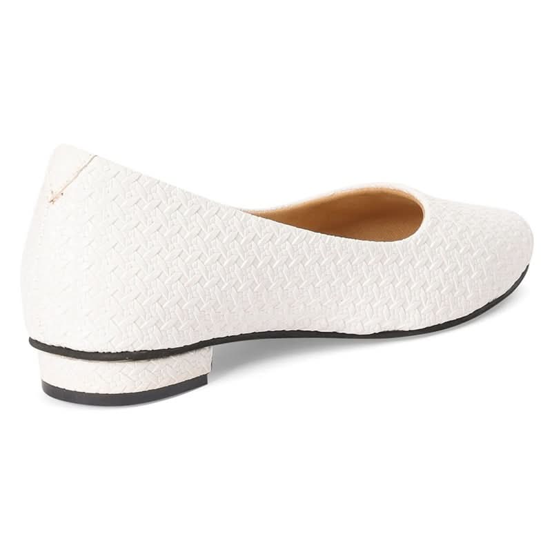 Thalia - White Ballerina Flats
