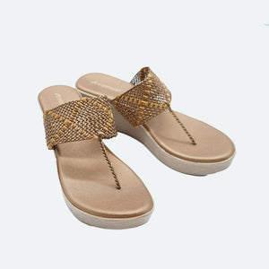 Breeze Net Bronze Wedge Heel Sandals
