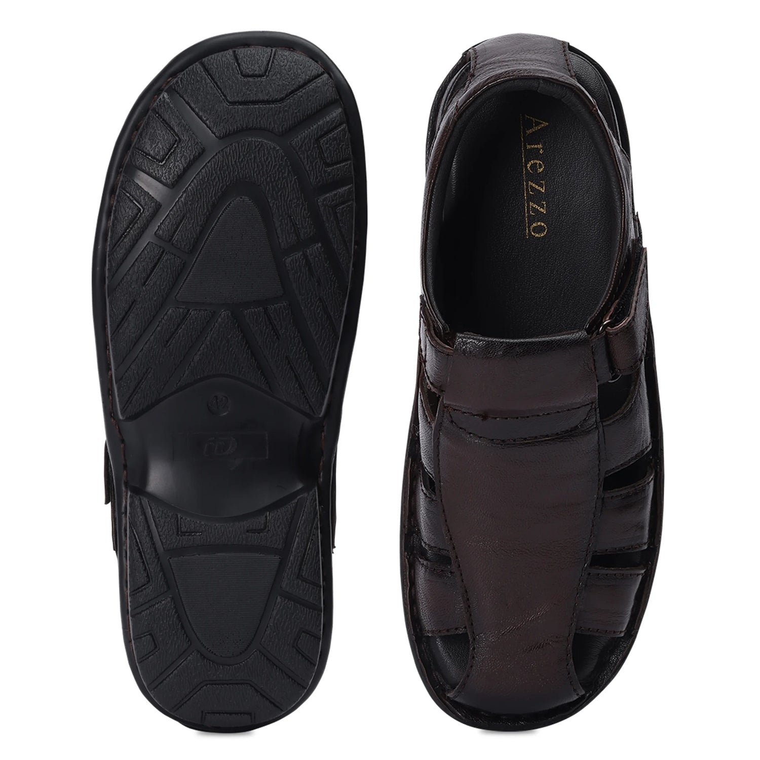 Luxe Dark Brown Buckle Closure Sandals