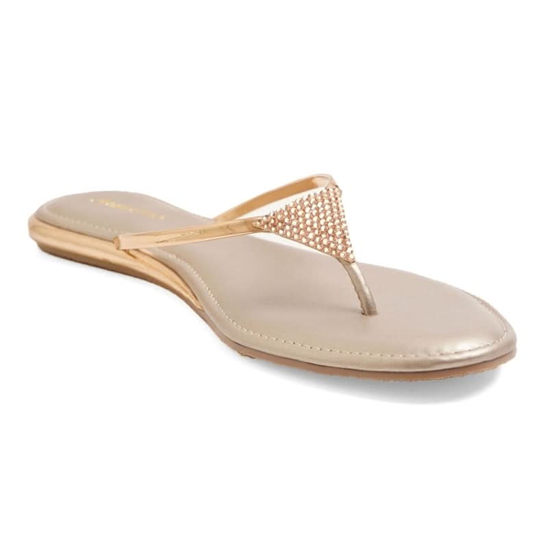 Gemglow Gold Thong Sandals