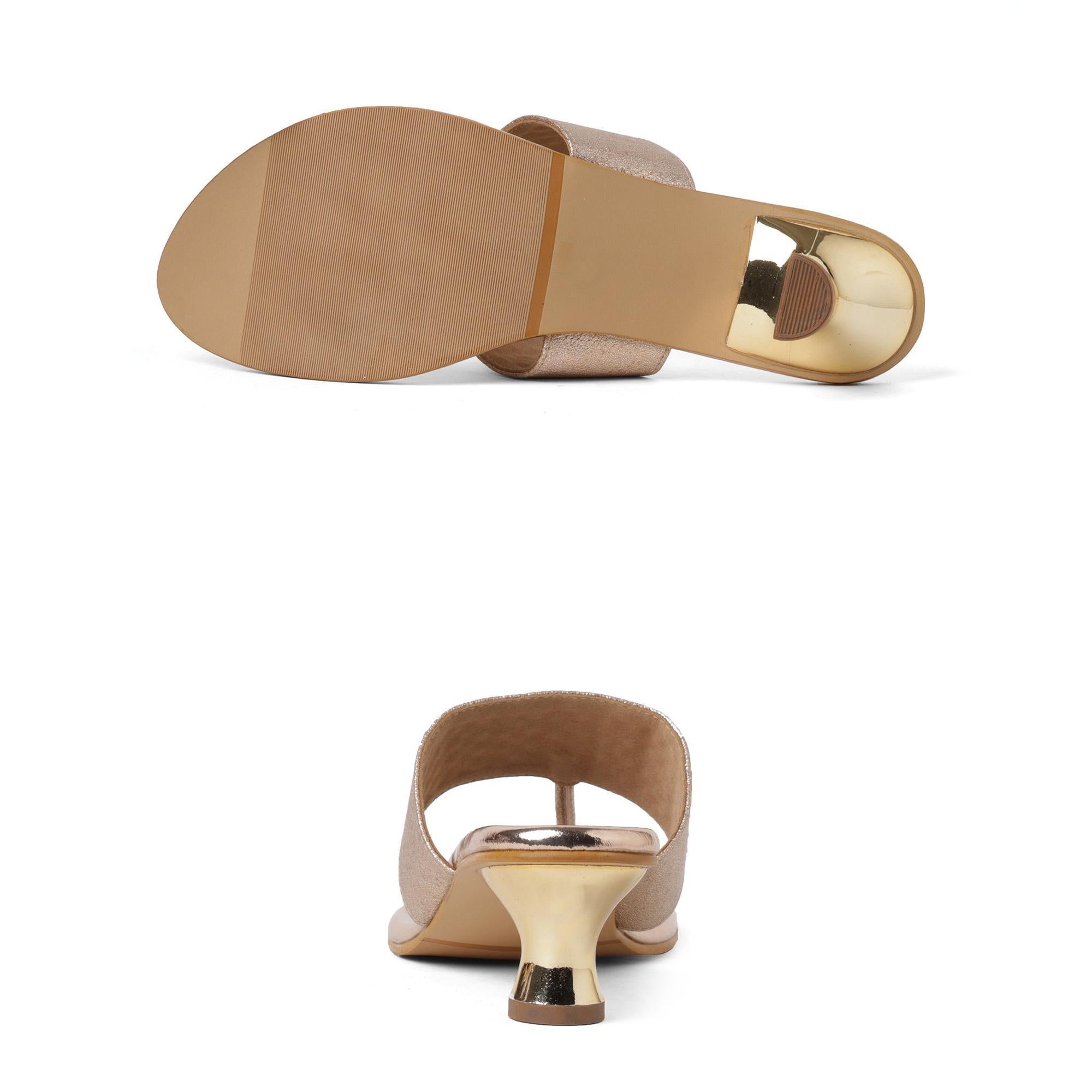 Gemglow Rose Gold Kitten Sandals