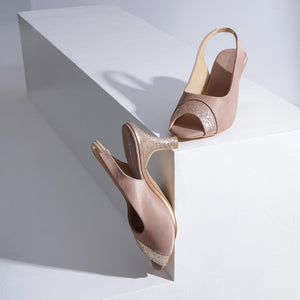 Pink Color-Block Party Kitten Heels