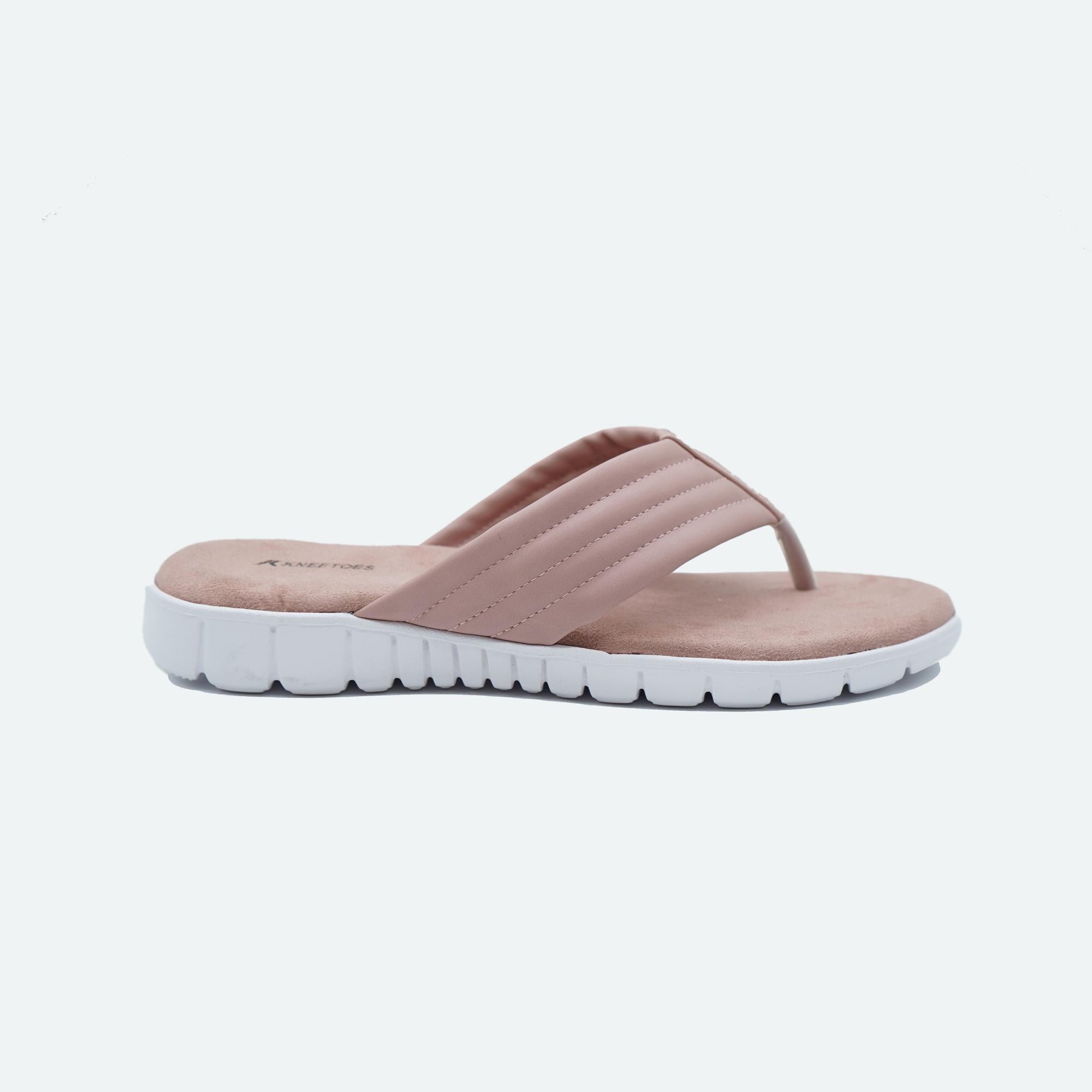 Light-Pink Quilted Thong Sandals