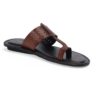Heritage Tan Leather Slip-On Sandals Kolhapuris