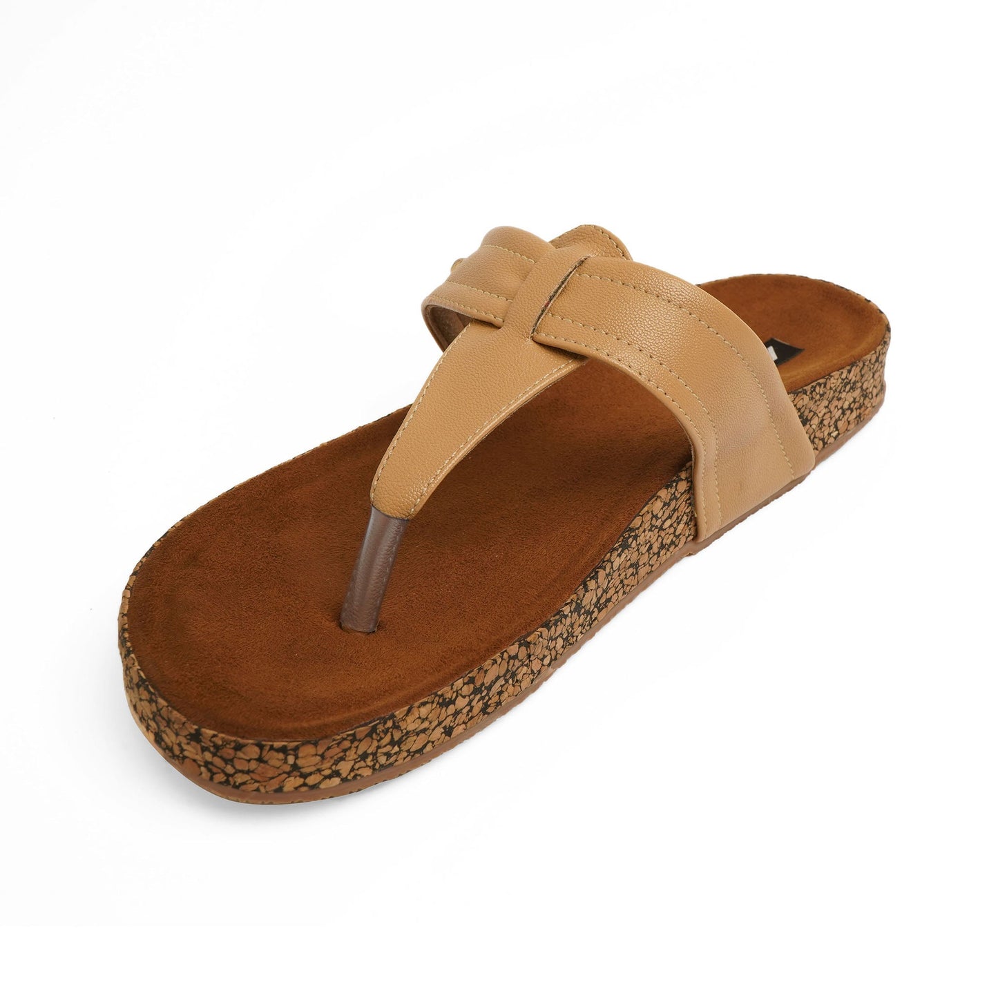 Classic Leather Beige Flat Sliders For Everyday Casuals