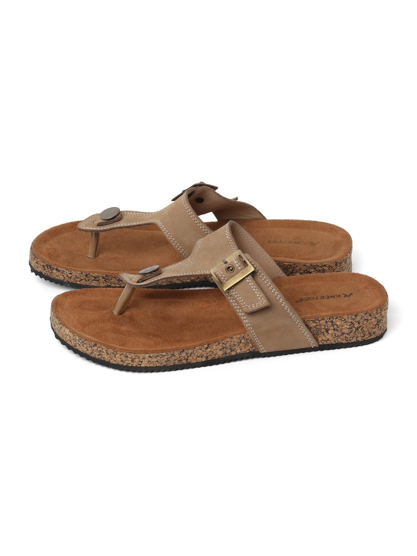 Beige Genuine Leather Sandal