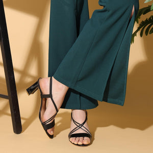 Classic Charm Black Criss-Cross Sandals