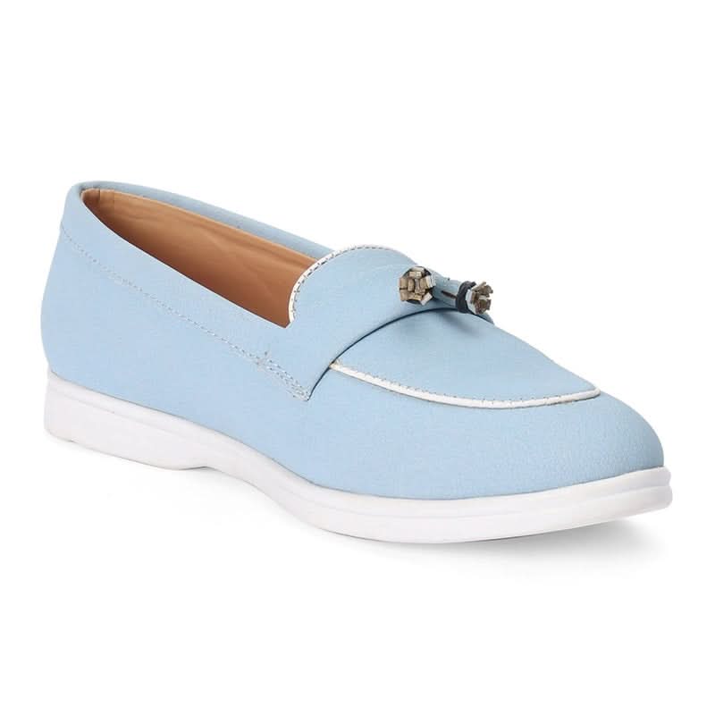 Blue Round-Toe Durable Loafers