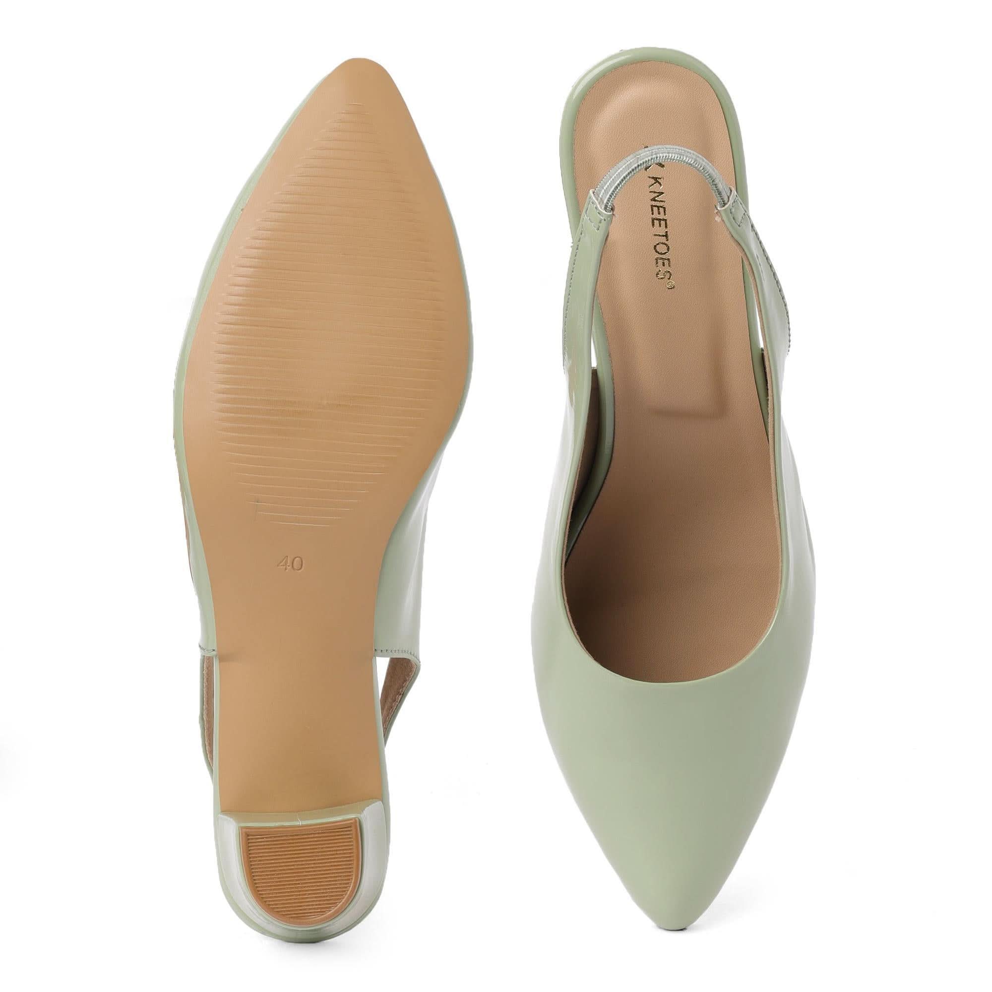 Sage Block Heel Sling-Back Sandals