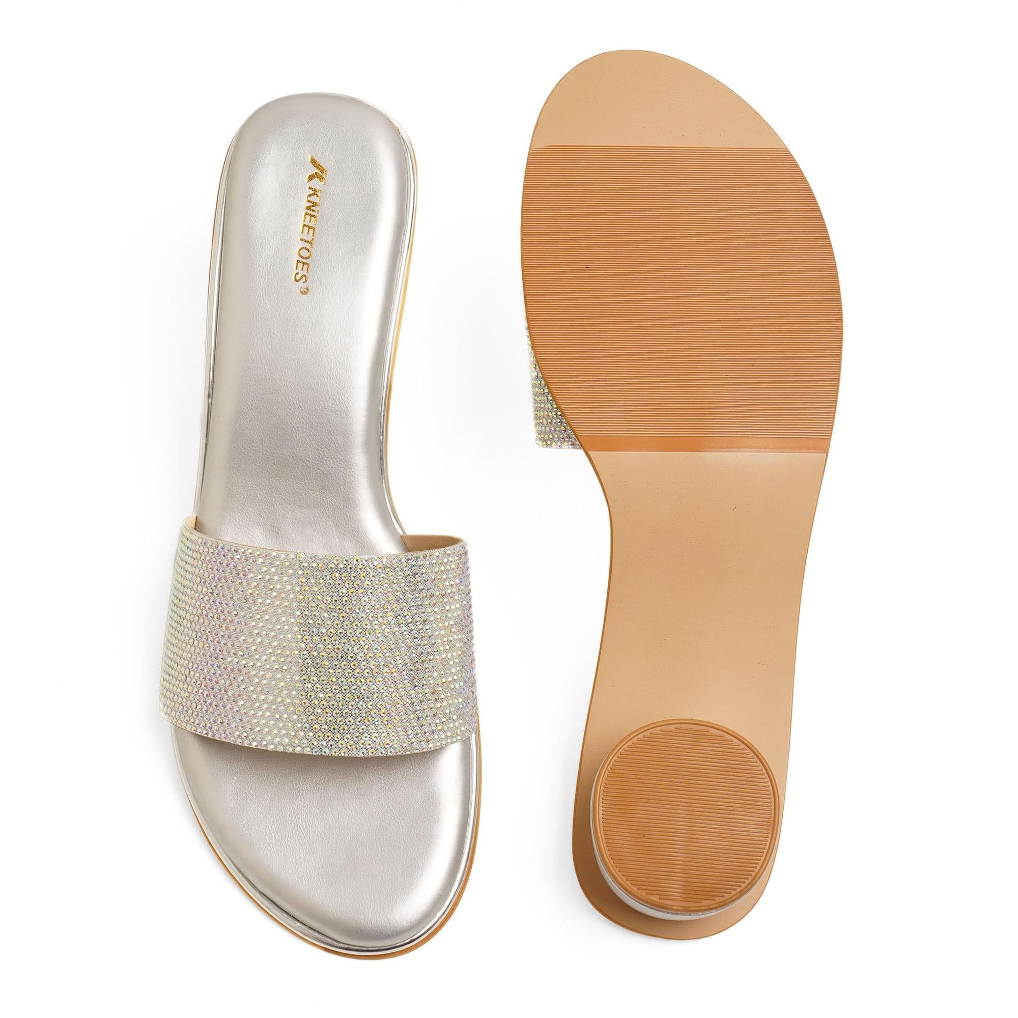 Silver Prismatic Shine Cylindrical Heel Sandals