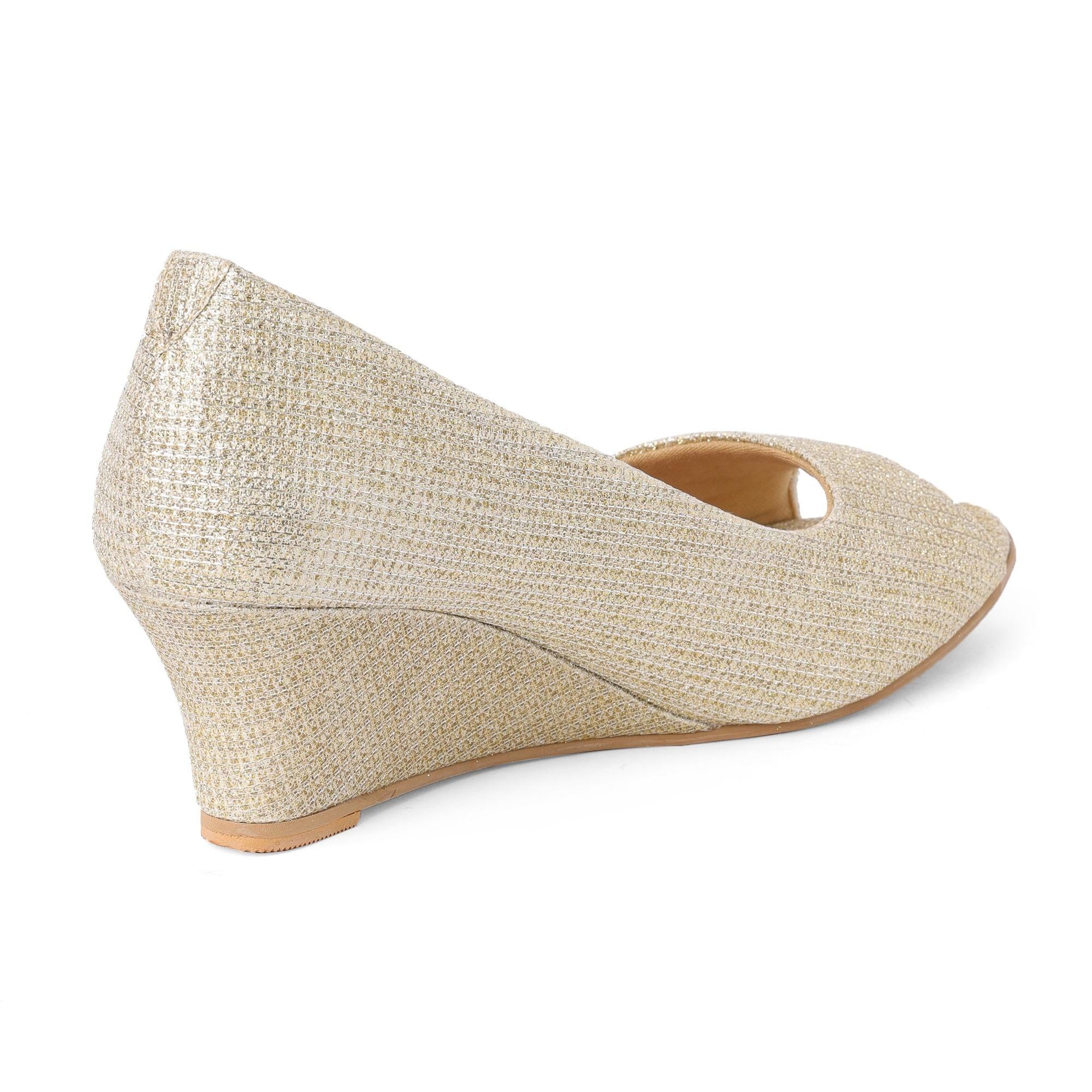 Shine Luxe Gold Wedge Sandals