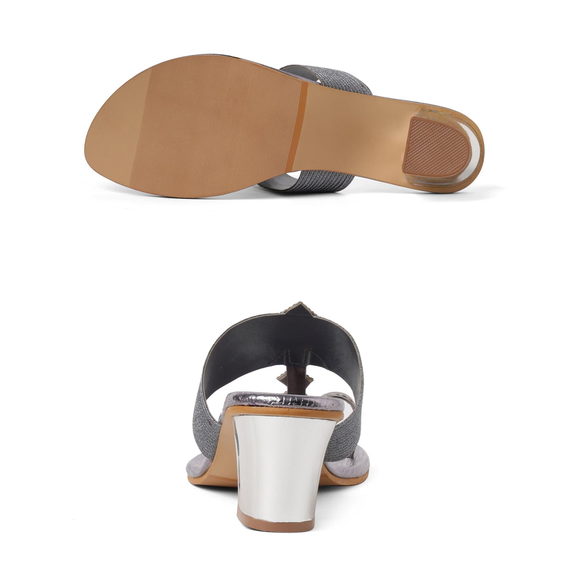 Bold Gem Embellished Metallic One-Toe Sandals