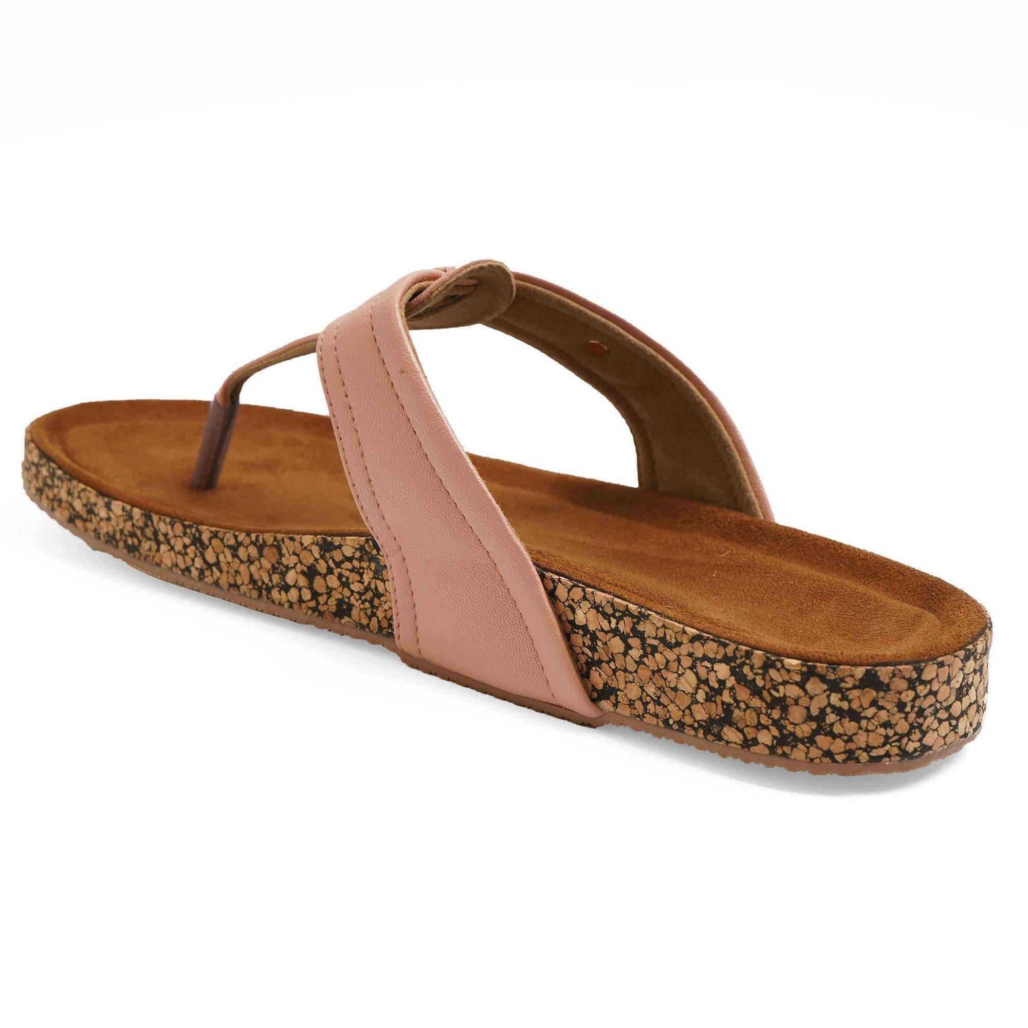 Soft Leather Blush Peach Casual Thong Sandals