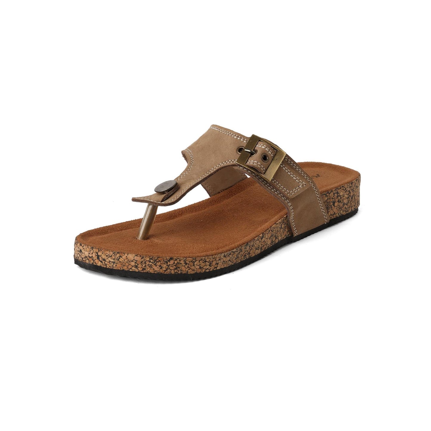 Staple Leather Tan Buckled Thong Sandals