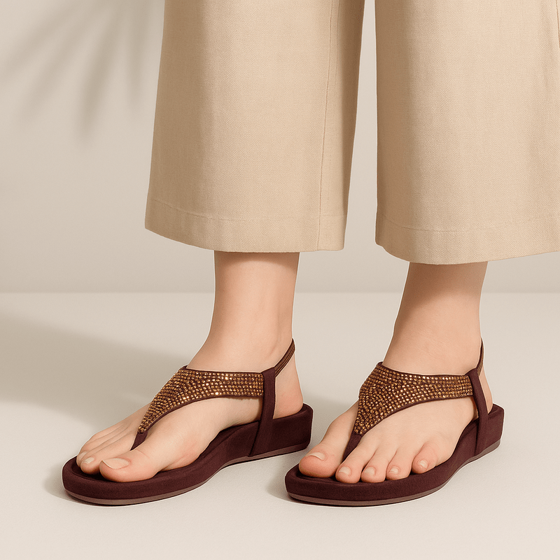 Ebony - Brown Thong Sandals