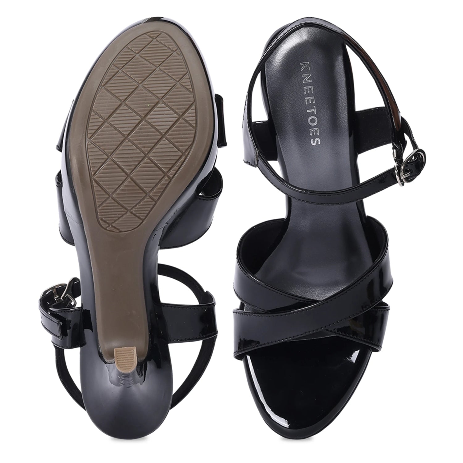 Stylish Black Stiletto Heel Open-Toe Sandals