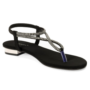 Midnight Black Shimmer Loop Flats