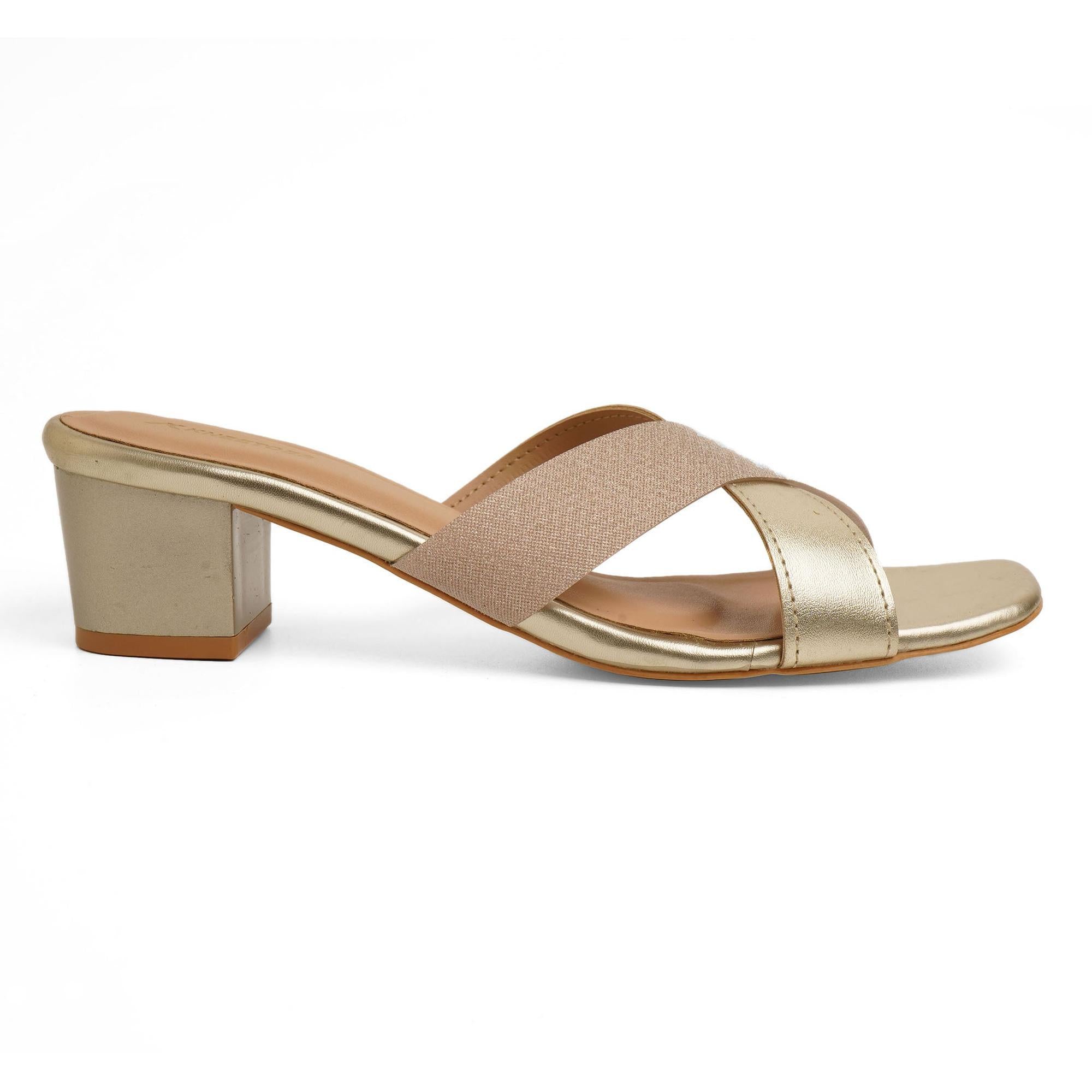 Shine Pop Gold Block Sandals