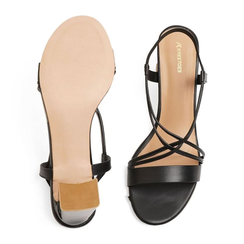 Classic Charm Black Criss-Cross Sandals