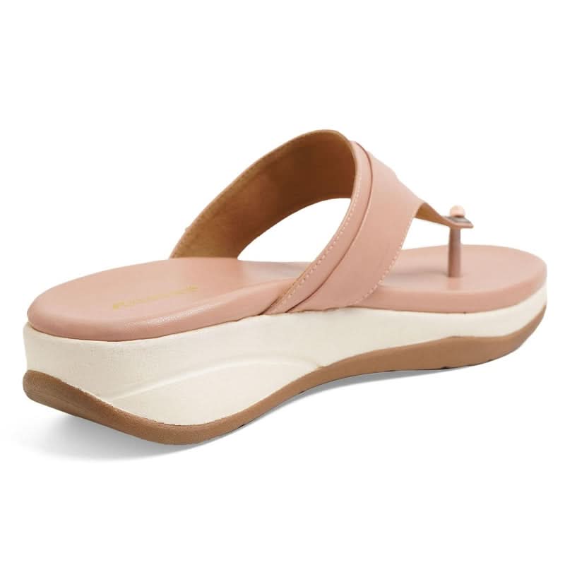 Buckled Peach Thong Casual Sandals