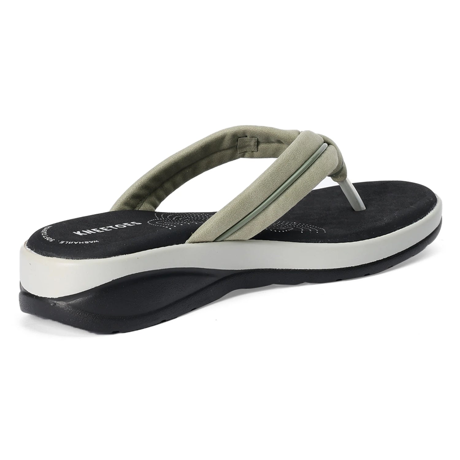 Printed Green Lightweight Thong Sandals