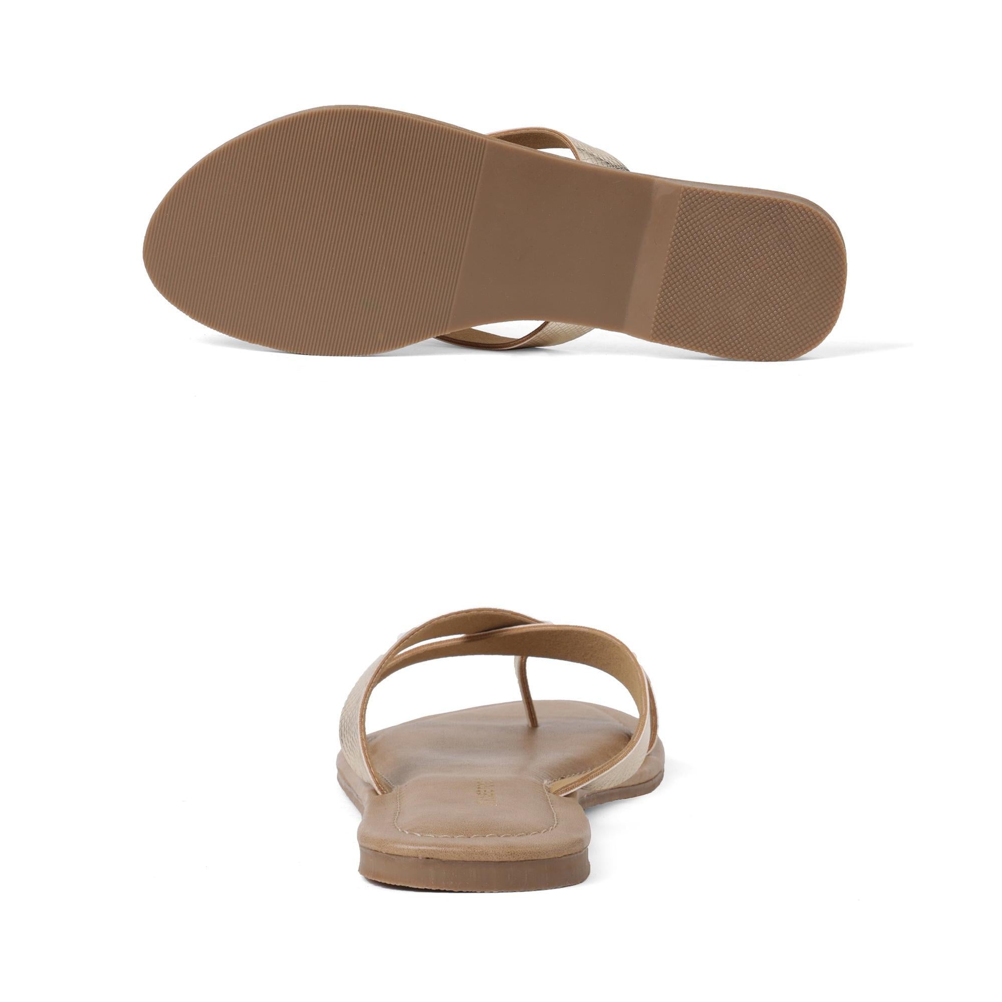 Radiant Gold Criss-Cross One-Toe Sandals