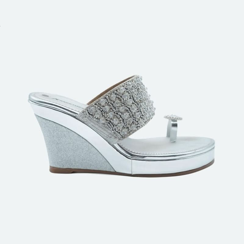 Gemglow Silver Wedge Heel Sandals