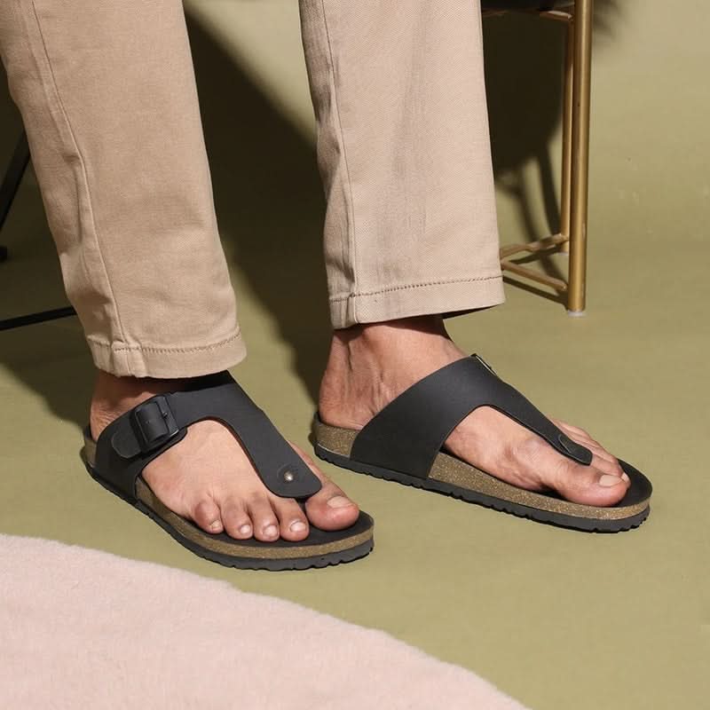 Vaughn - Black Cork Sandals
