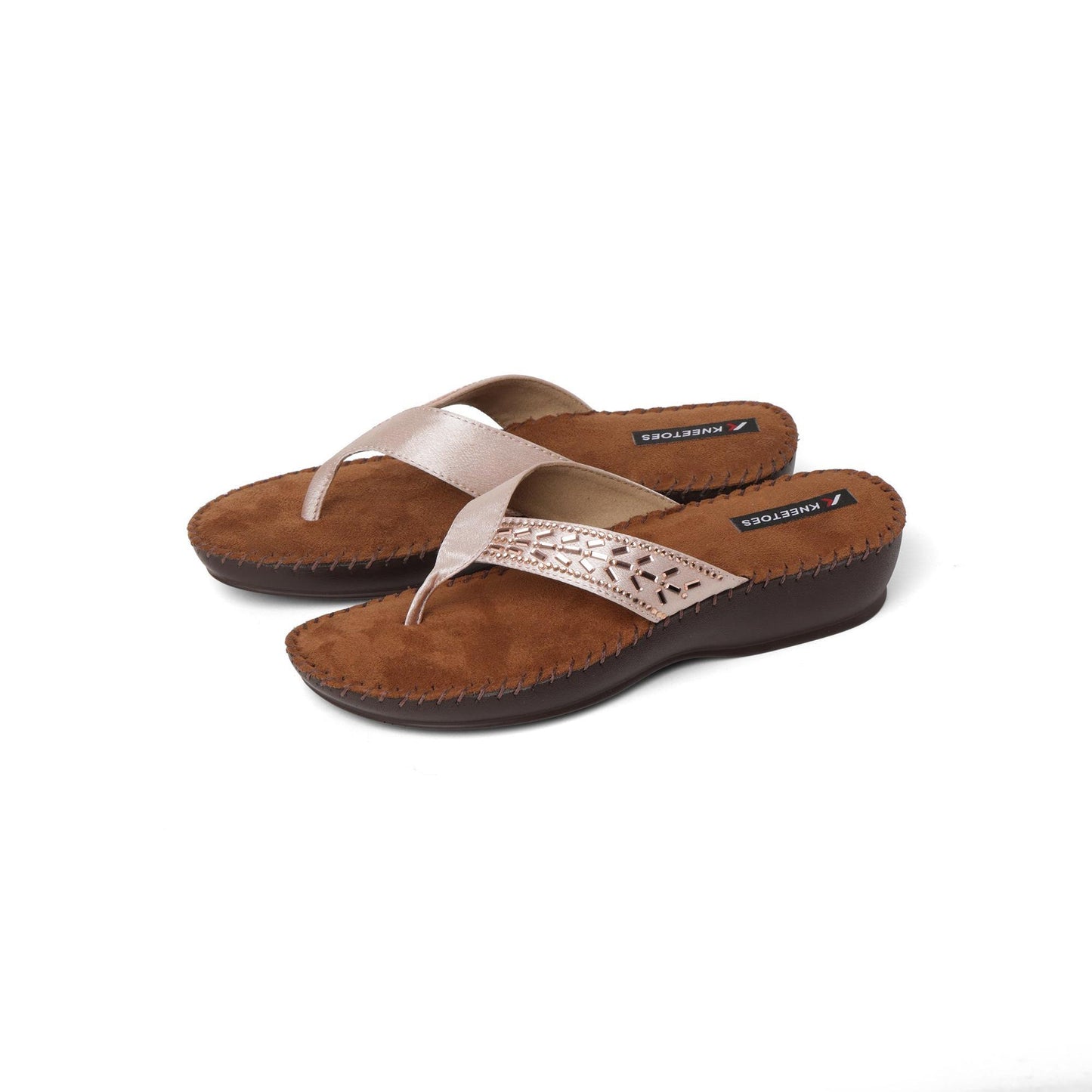 Gemglow Rose Gold Thong Sandals