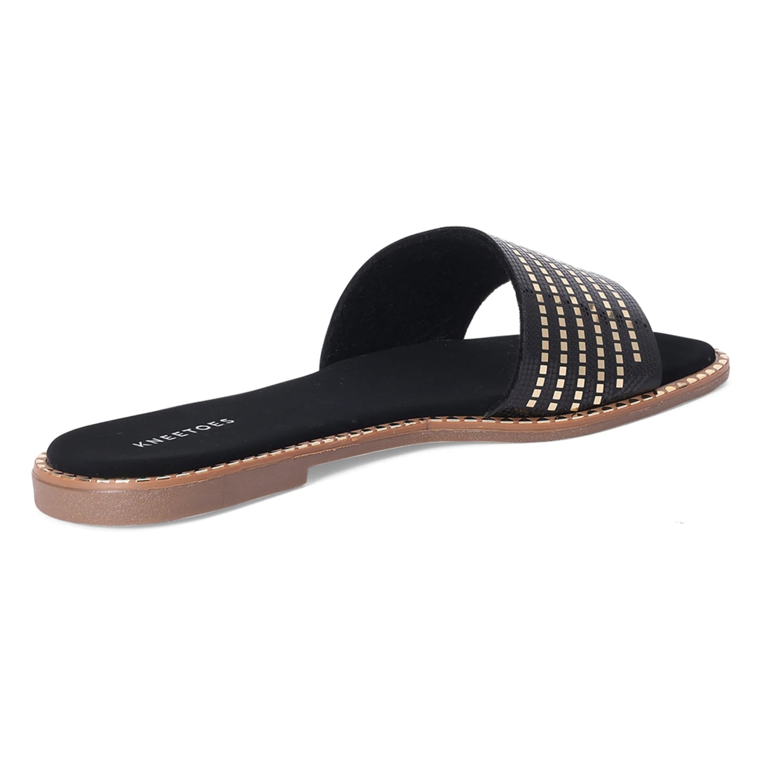Gold Printed Black Flat Sliders
