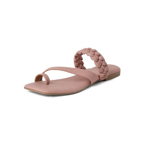 Soft Pink Braided One-Toe Sandals