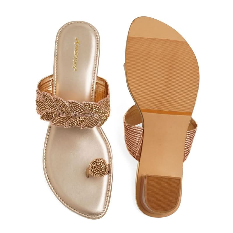 Bead Luxe Rose Gold Sandals