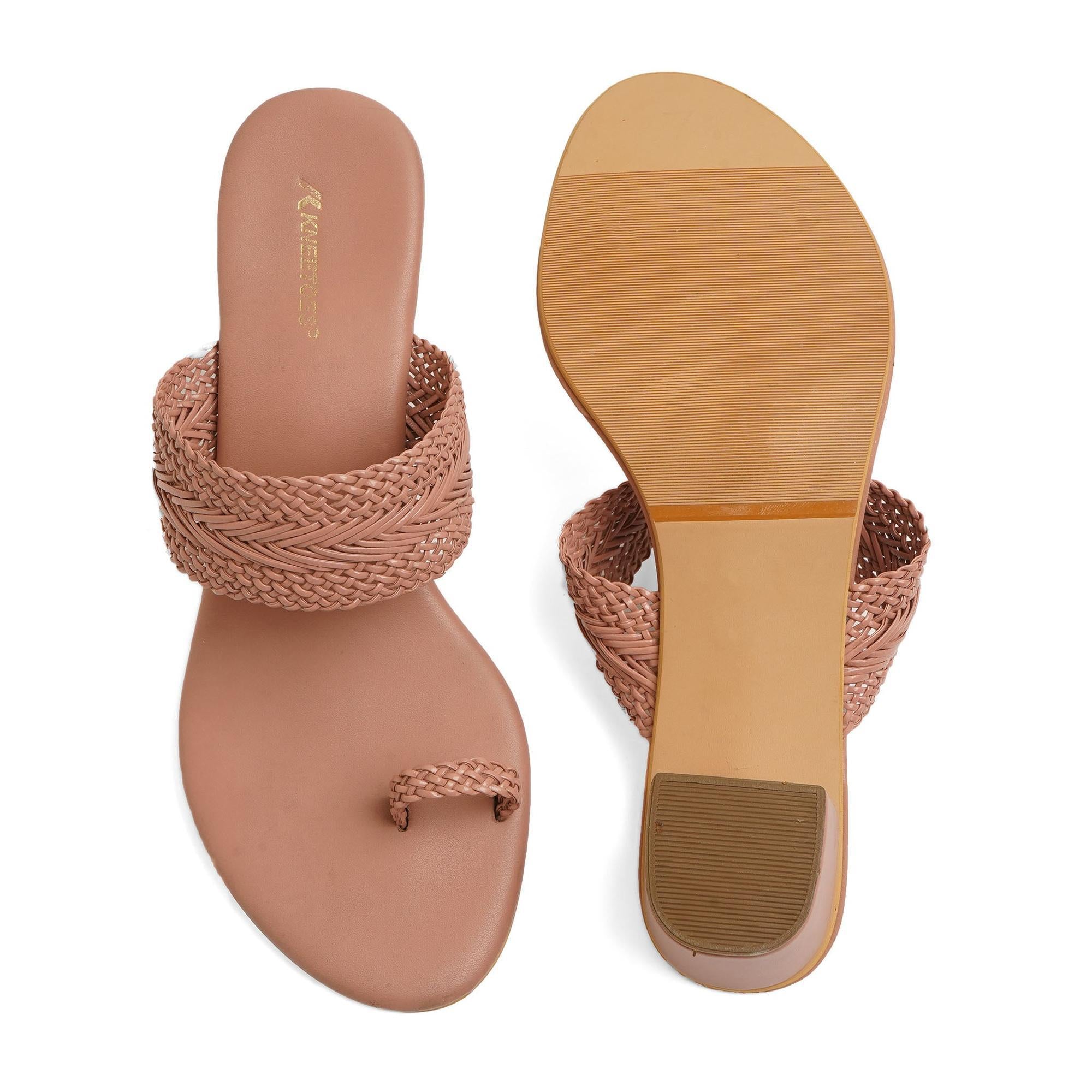 Staple Braided Peach One-Toe Sandals