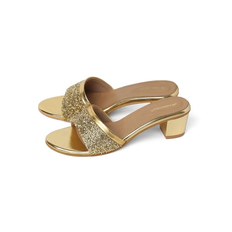 Mimi - Gold Block Heels