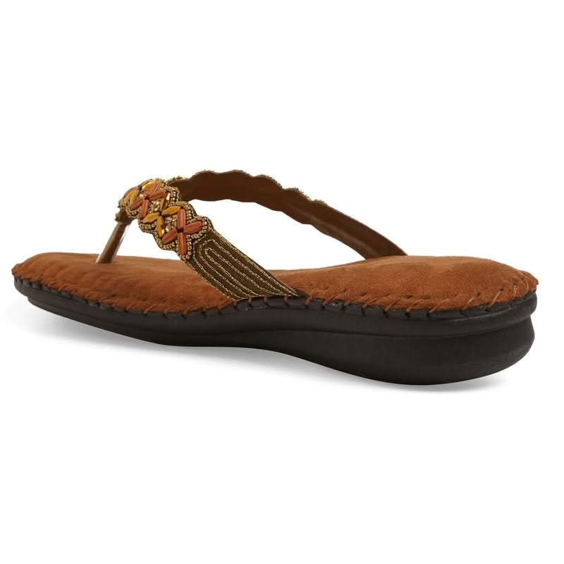 Gold Bead Luxe Thong Sandals